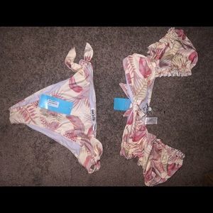 NWT shiny ASOS floral bikini full coverage